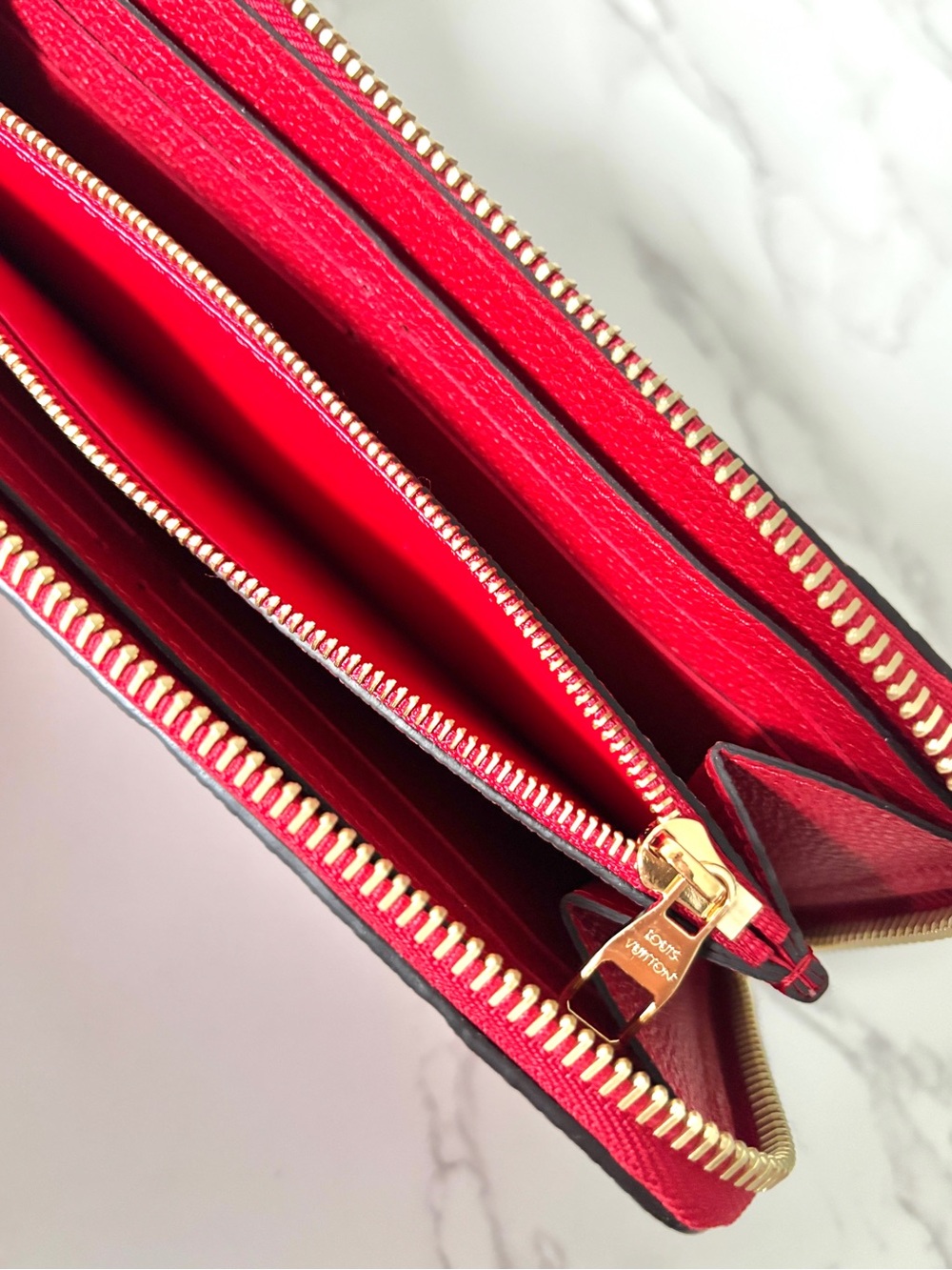 RARE Louis Vuitton Clemence Wallet Empreinte Leather Red - Picture 10 of 14